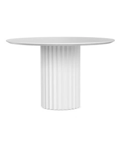 Kaei Fluted Round Dining Table 120cm In White