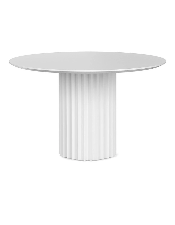 Kaei Fluted Round Dining Table 120cm In White image 3