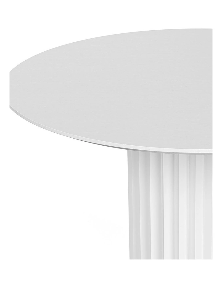 Kaei Fluted Round Dining Table 120cm In White image 5