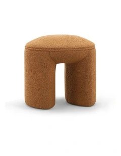 Remi Round Ottoman Stool In Teddy Rust