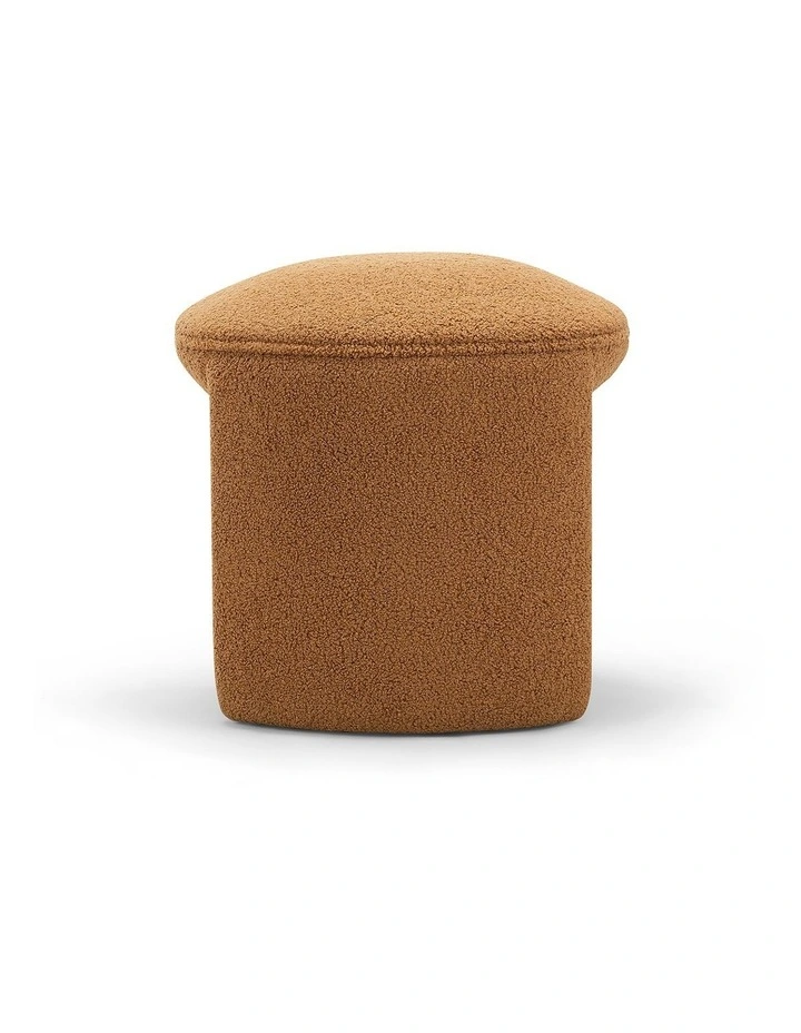 Remi Round Ottoman Stool In Teddy Rust image 4