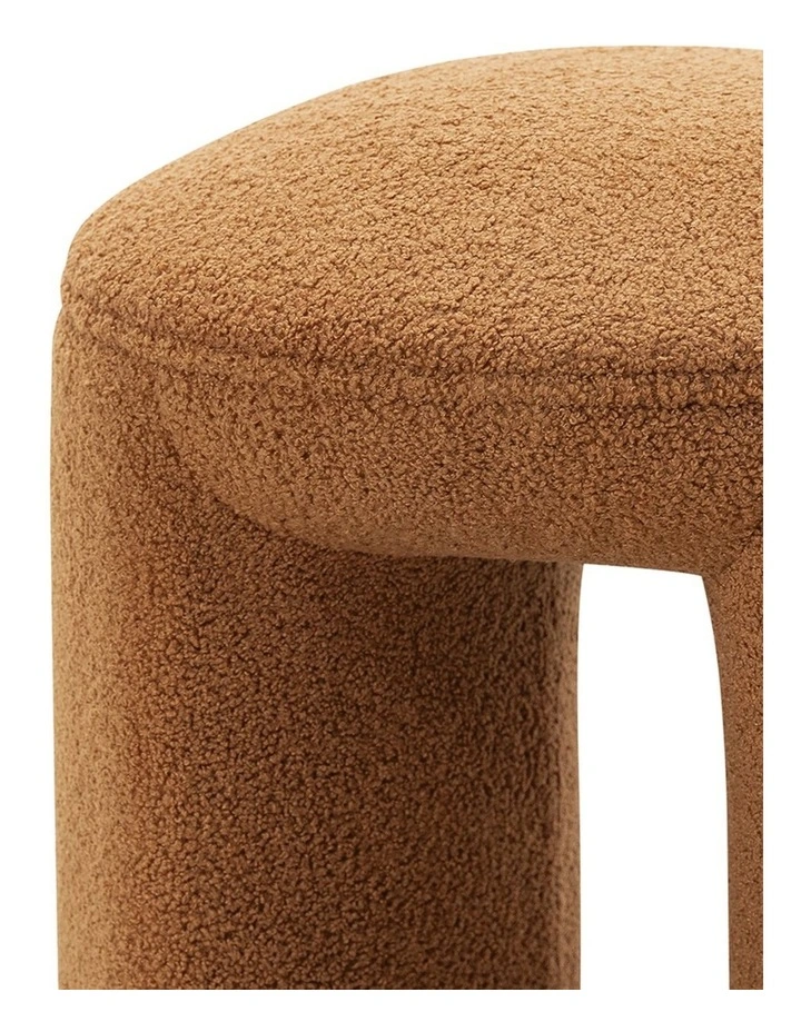 Remi Round Ottoman Stool In Teddy Rust image 5