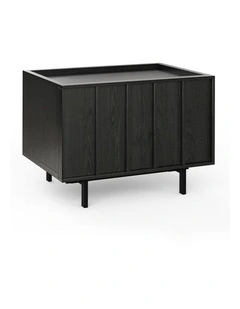 Linea Bedside Table In Black Oak