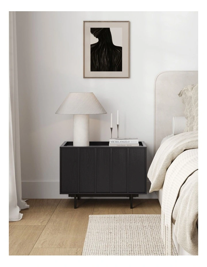 Linea Bedside Table In Black Oak image 2