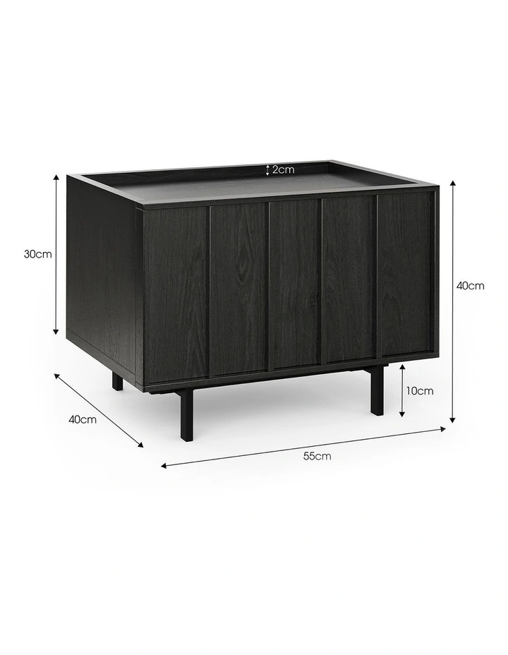 Linea Bedside Table In Black Oak image 6