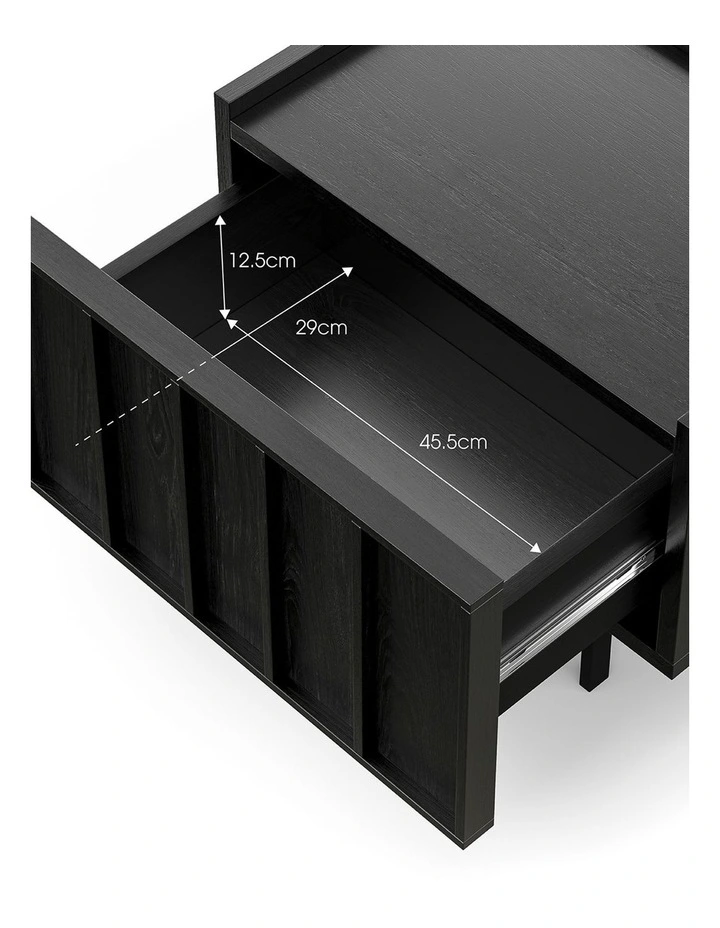 Linea Bedside Table In Black Oak image 7