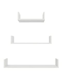 3pc Oslo Three Piece Shelf Set White 40-60-80x25cm