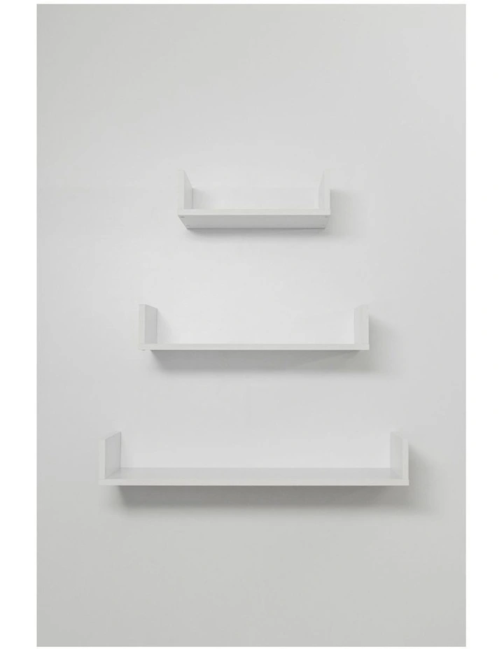 3pc Oslo Three Piece Shelf Set White 40-60-80x25cm image 3