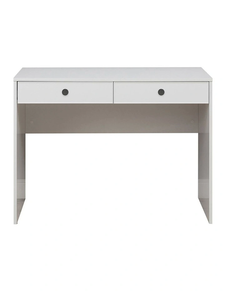 Odessa White Slim Front Furniture Desk Black Round Handle image 1