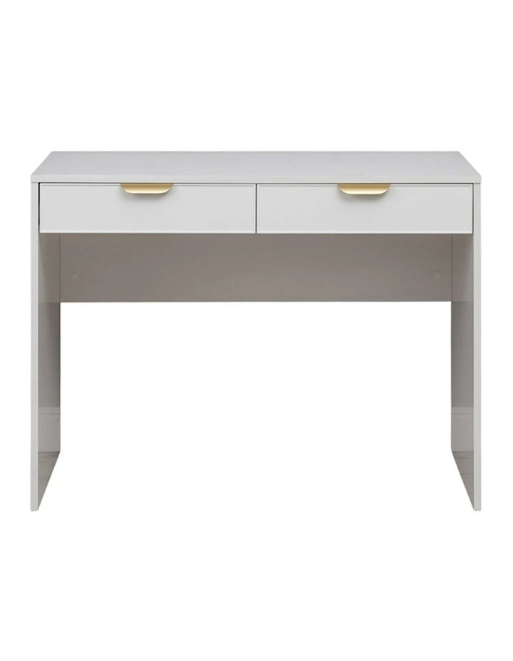 Odessa White Slim Front Furniture Desk Brass Pull Handle image 1