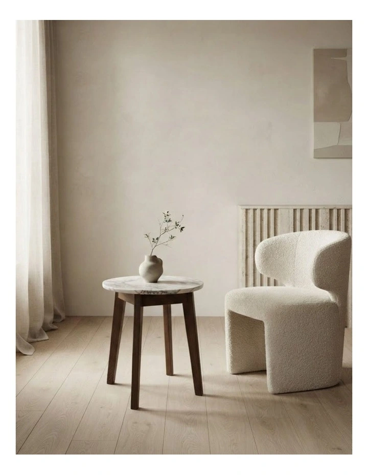 Nero Decorative Furniture Walnut Side Table Natural Oak Marble 60x50x50cm image 2