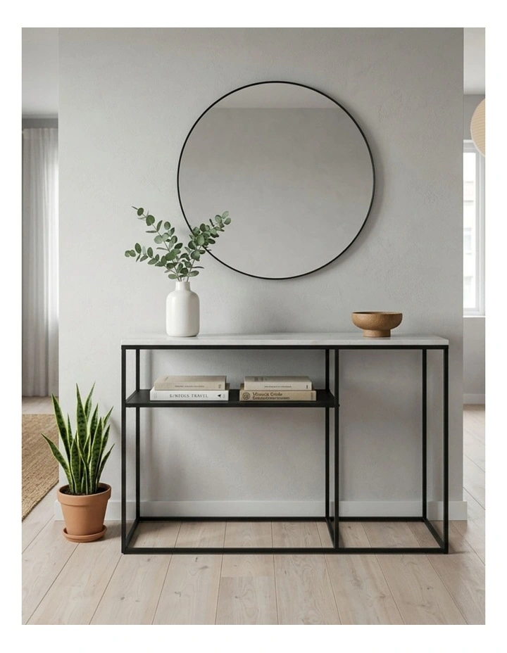 Aura Entry Console Table Metal Frame 120x40x80cm in Multi image 3