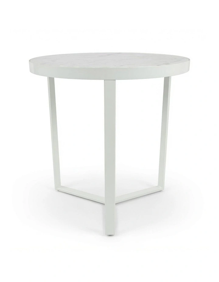 Lume Decorative Furniture Side Table White/White Marble 60x50x50cm image 1