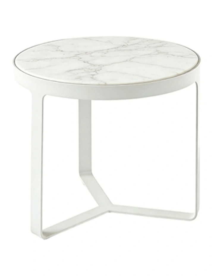 Lume Decorative Furniture Side Table White/White Marble 60x50x50cm image 1