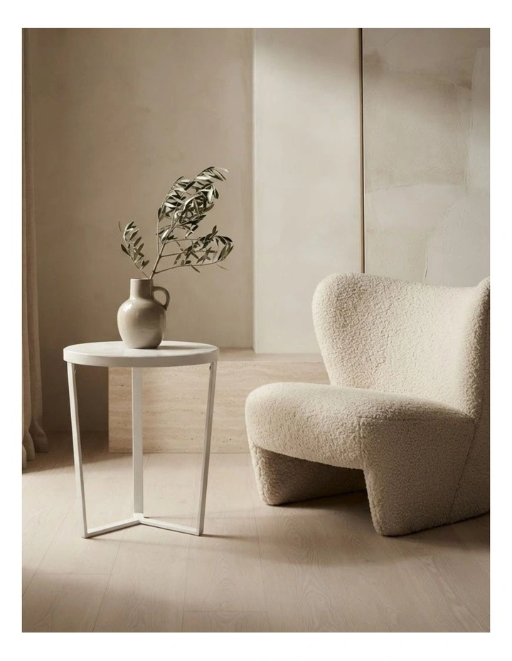 Lume Decorative Furniture Side Table White/White Marble 60x50x50cm image 2