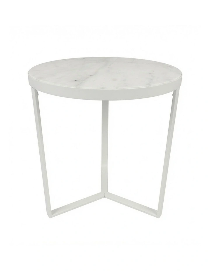 Lume Decorative Furniture Side Table White/White Marble 60x50x50cm image 4