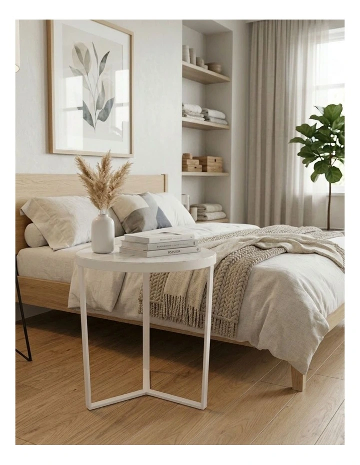 Lume Decorative Furniture Side Table White/White Marble 60x50x50cm image 5