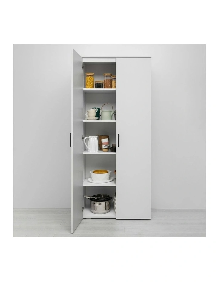 Stockholm Slim Storage Cupboard Scandi in WHite image 3
