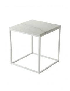 Silva Decorative Furniture Side Table White/White Marble 60x50x50cm
