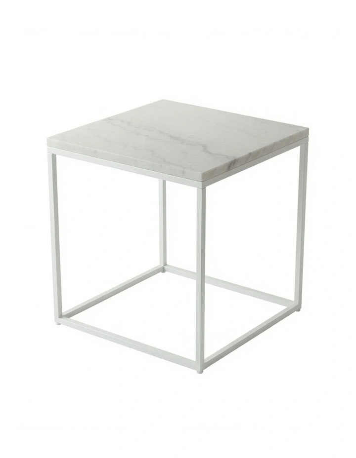 Silva Decorative Furniture Side Table White/White Marble 60x50x50cm image 1