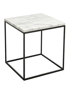 Silva Decorative Furniture Side Table White/White Marble 60x50x50cm