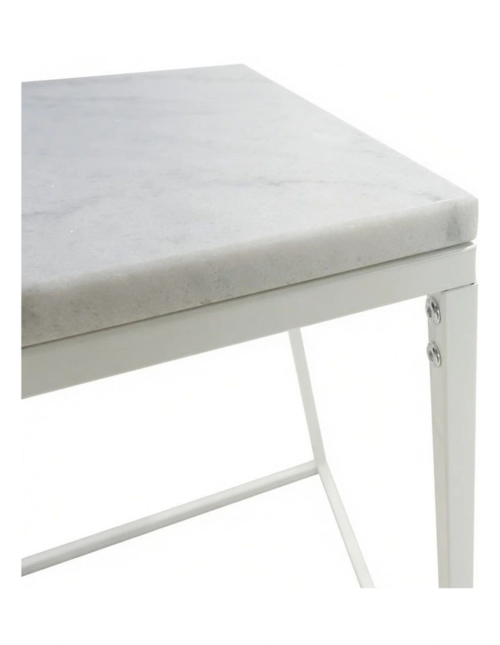 Silva Decorative Furniture Side Table White/White Marble 60x50x50cm image 3