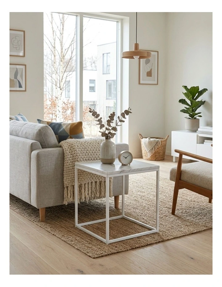 Silva Decorative Furniture Side Table White/White Marble 60x50x50cm image 7