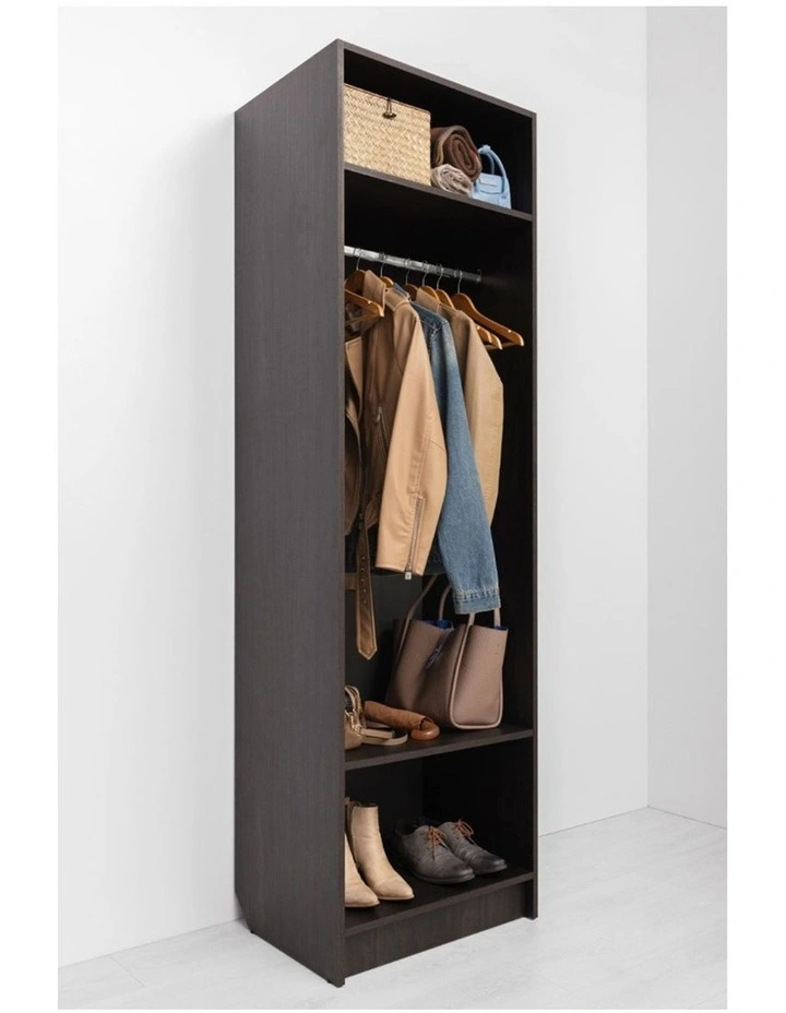 Malmo 2 Shelf Hanging Module Walk Wardrobe in Black image 2