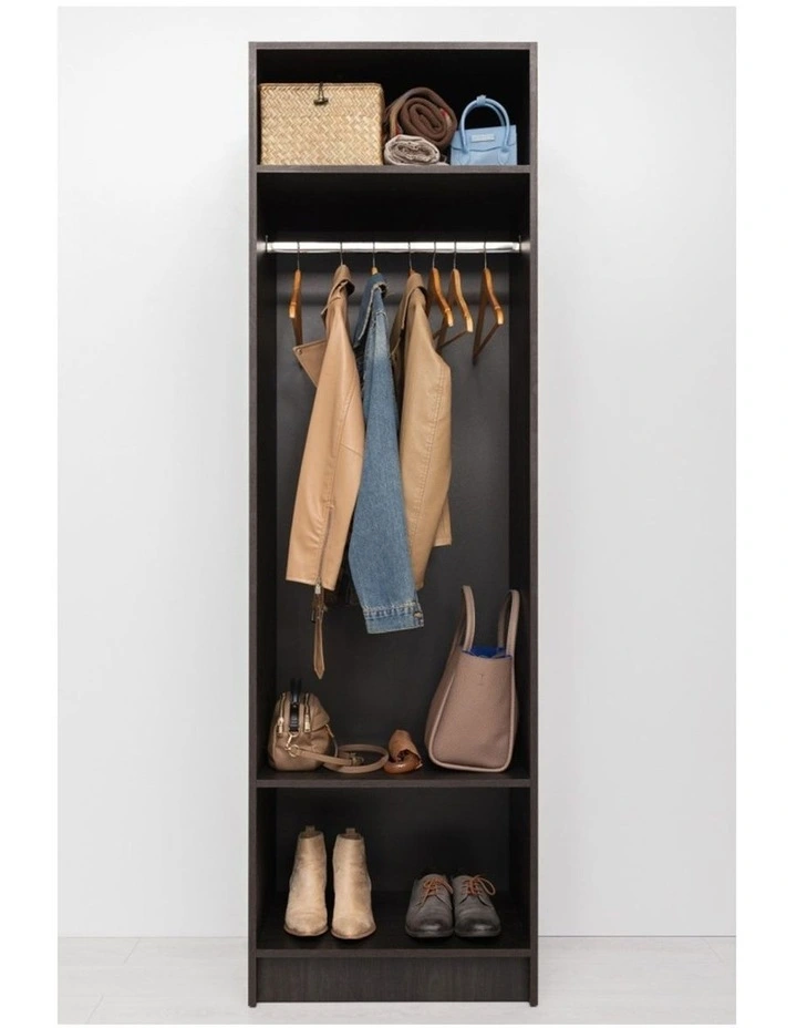 Malmo 2 Shelf Hanging Module Walk Wardrobe in Black image 3