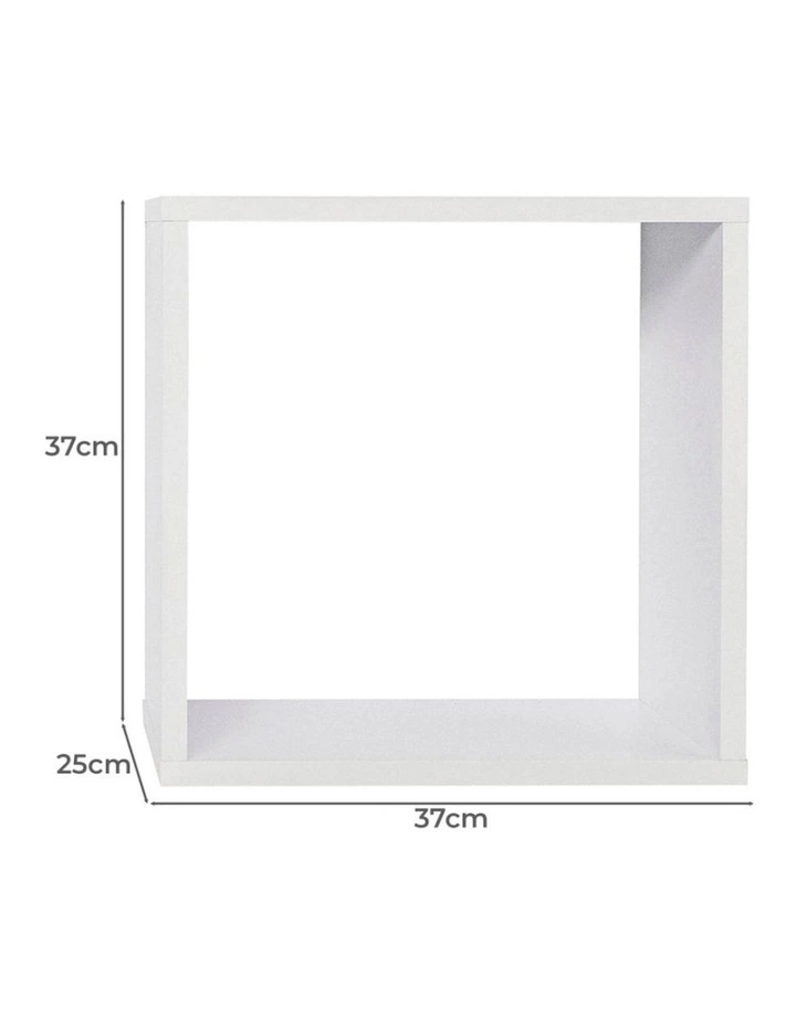 2pc Bergen Cube Decorative Display Shelf Set White 37x37x25cm image 4