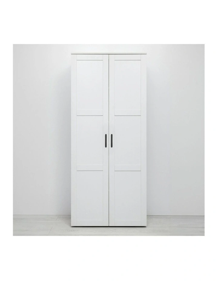 Stockholm White Hamptons Storage Cupboard Black Oval Handle image 2
