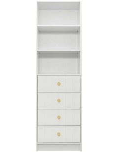 Malmo White Vj Panel Walk In Wardrobe Brass Round Handle