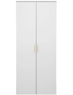 Stockholm Slim White Storage Cupboard Scandi Brass