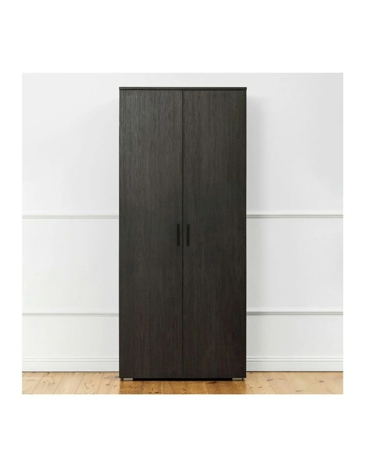 Stockholm Nordic Ash Storage Cupboard Scandi Black Handle image 2