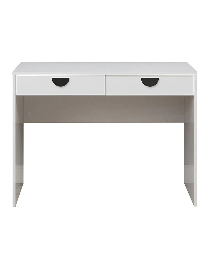 Odessa White Slim Front Furniture Desk Black Half Moon Handle image 1