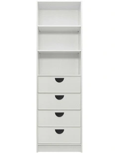 Malmo Black Half Moon Handle Walk In Wardrobe in White