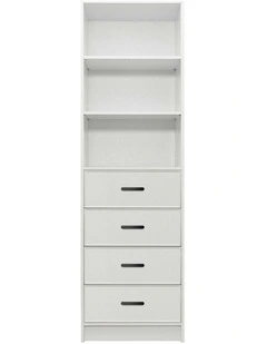 Malmo Black Oval Handle Walk In Wardrobe in White