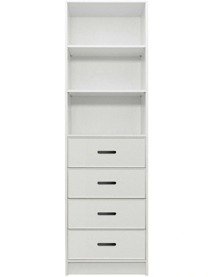 Malmo Black Oval Handle Walk In Wardrobe in White image 1