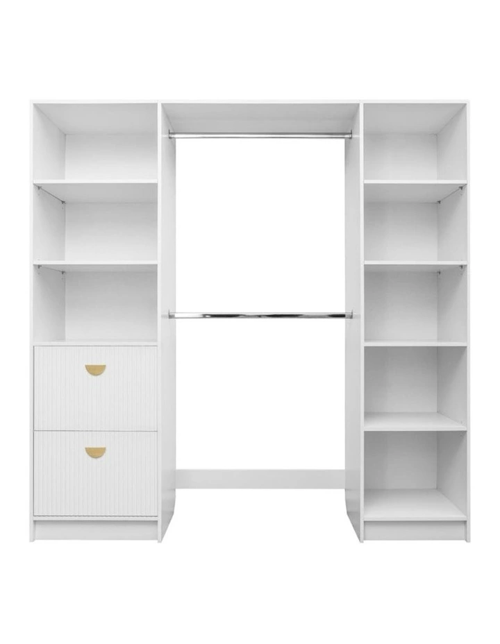 Basel Half Moon Handle Walk In Wardrobe Kit in White image 1