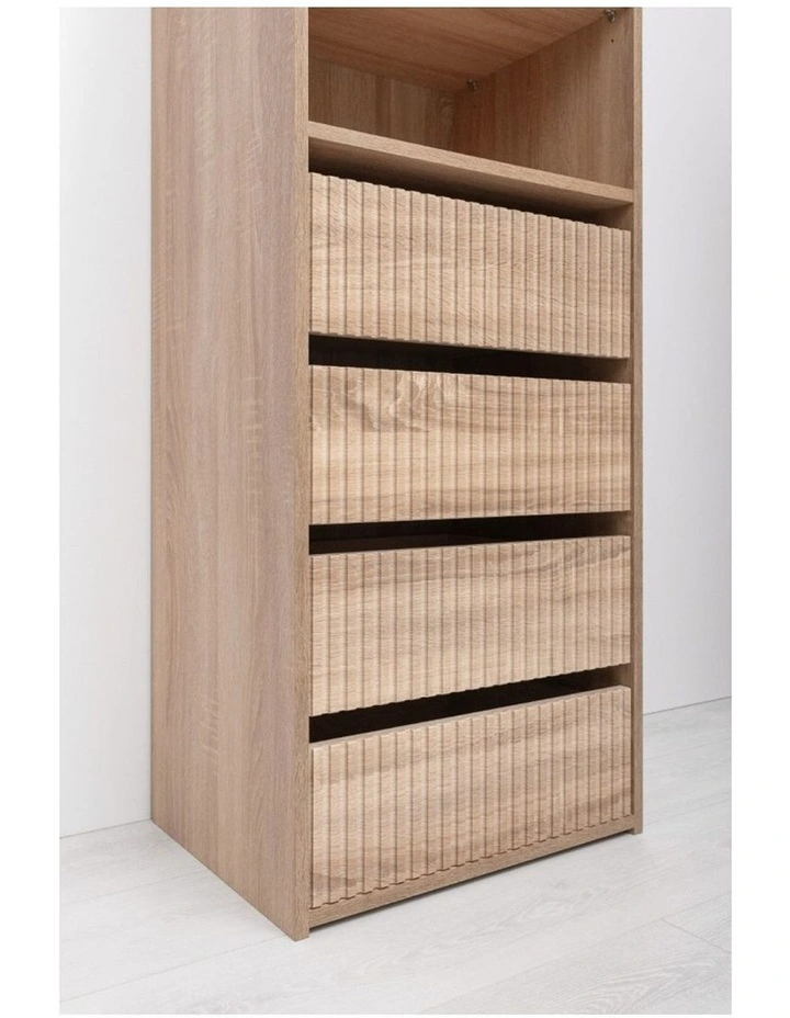 Geneva Built In Wardrobe 4 Drawer 3 Shelf in Natural Oak image 2
