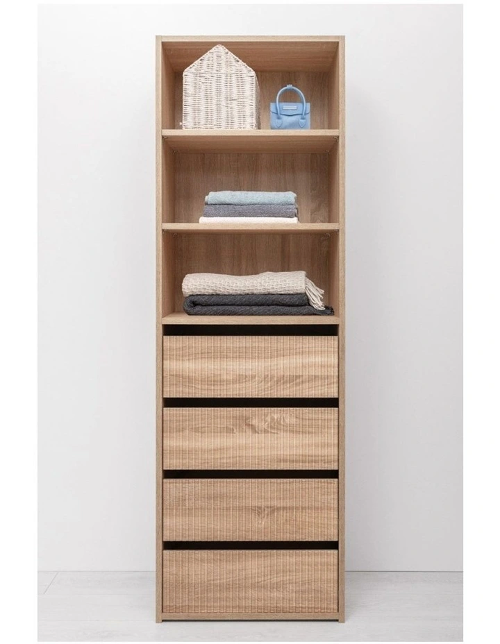 Geneva Built In Wardrobe 4 Drawer 3 Shelf in Natural Oak image 4