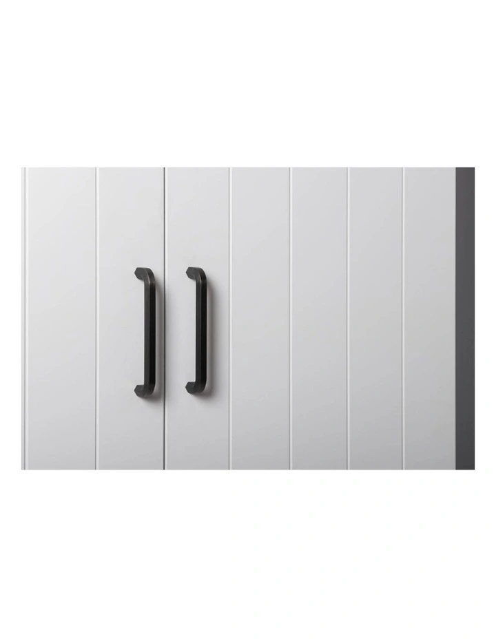 Stockholm Multi-Purpose Black Deco Handle Panel Cupboard in White image 3