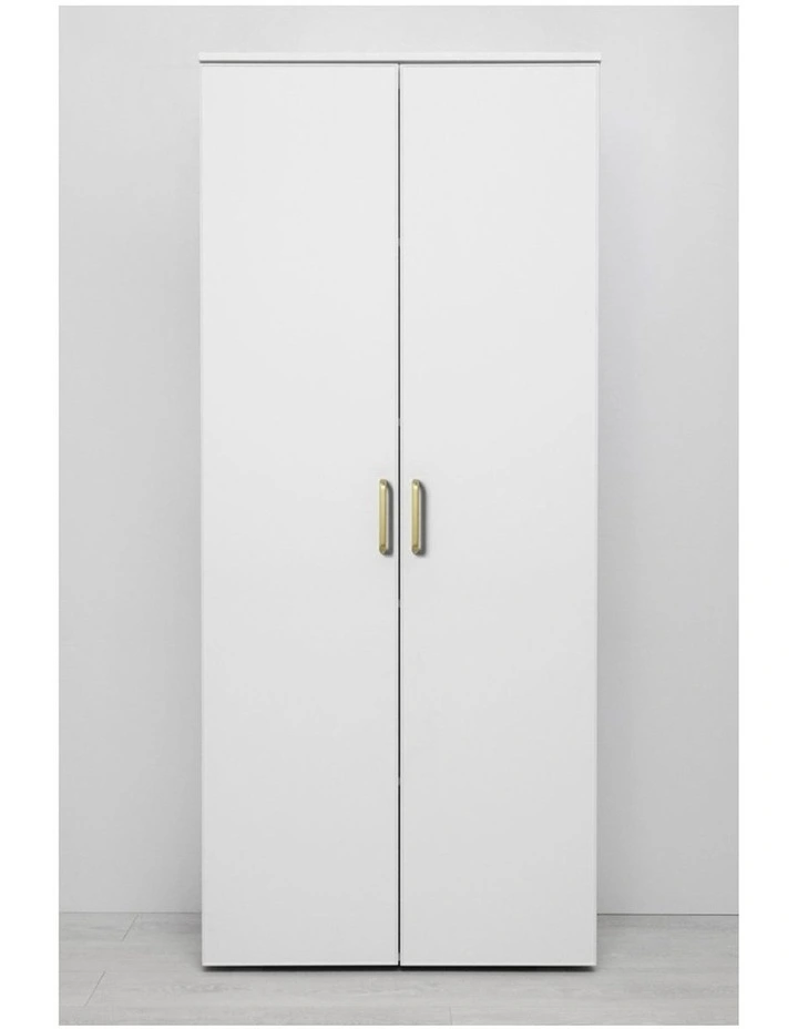 Stockholm Gold Hex Handle Multipurpose Slim Shaker Cupboard in White image 2