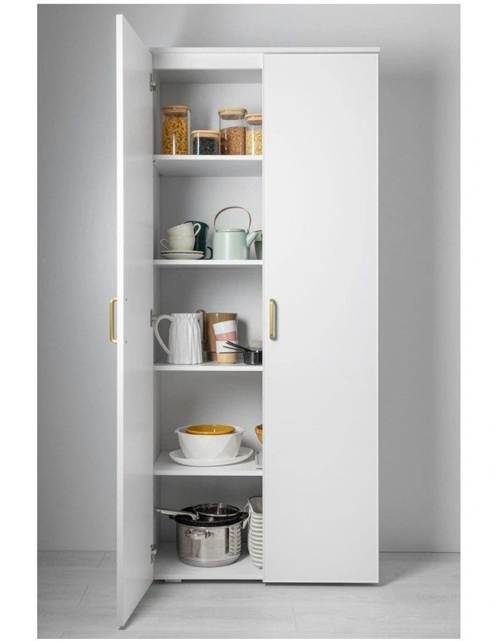 Stockholm Gold Hex Handle Multipurpose Slim Shaker Cupboard in White image 3