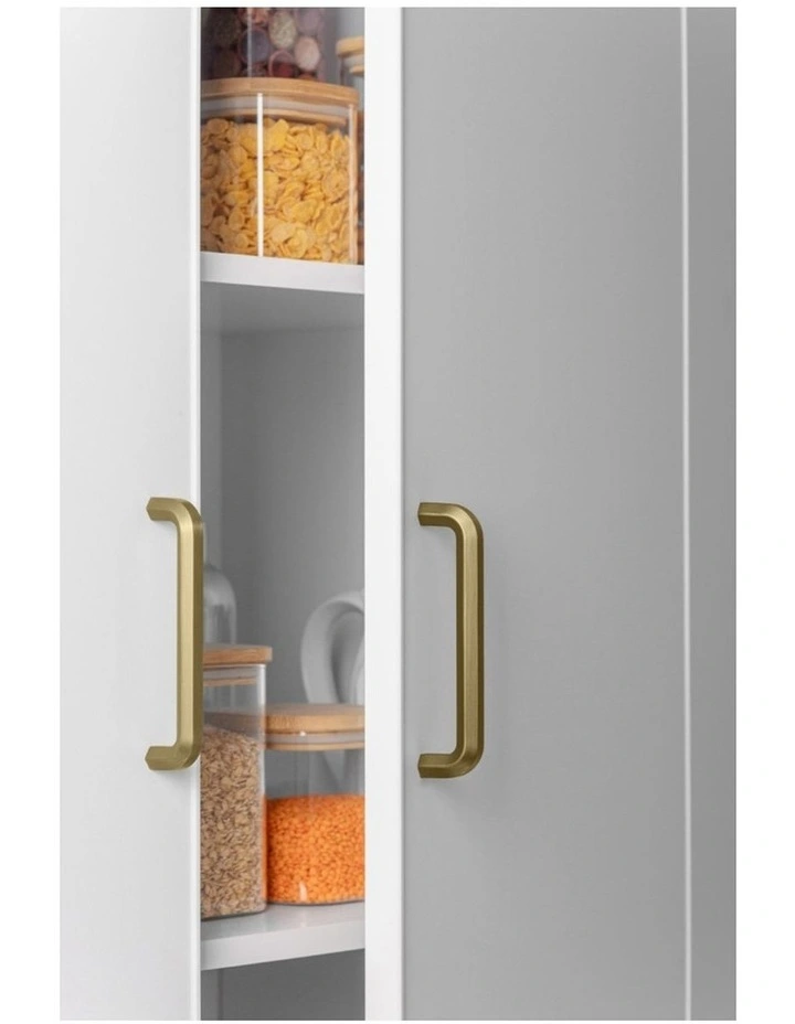 Stockholm Gold Hex Handle Multipurpose Slim Shaker Cupboard in White image 5