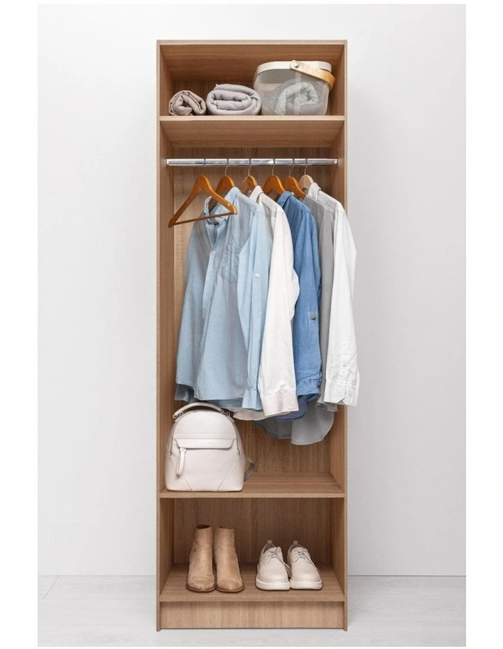 Malmo 2 Shelf Hanging Module Walk In Wardrobe in Natural Oak image 2