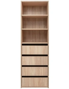 Geneva Built In Wardrobe 4 Drawer 3 Shelf in Natural Oak