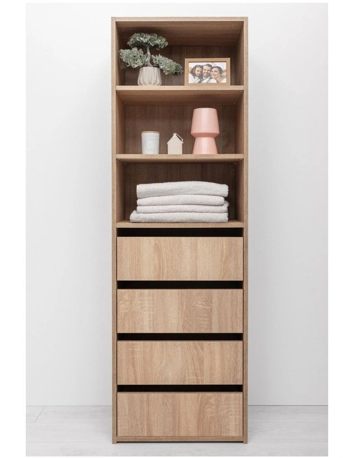 Geneva Built In Wardrobe 4 Drawer 3 Shelf in Natural Oak image 2