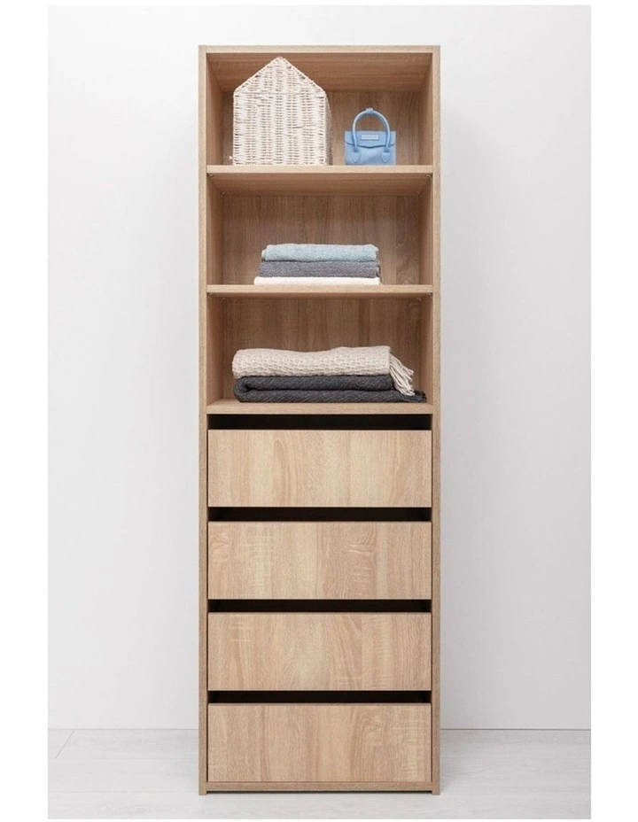 Geneva Built In Wardrobe 4 Drawer 3 Shelf in Natural Oak image 4
