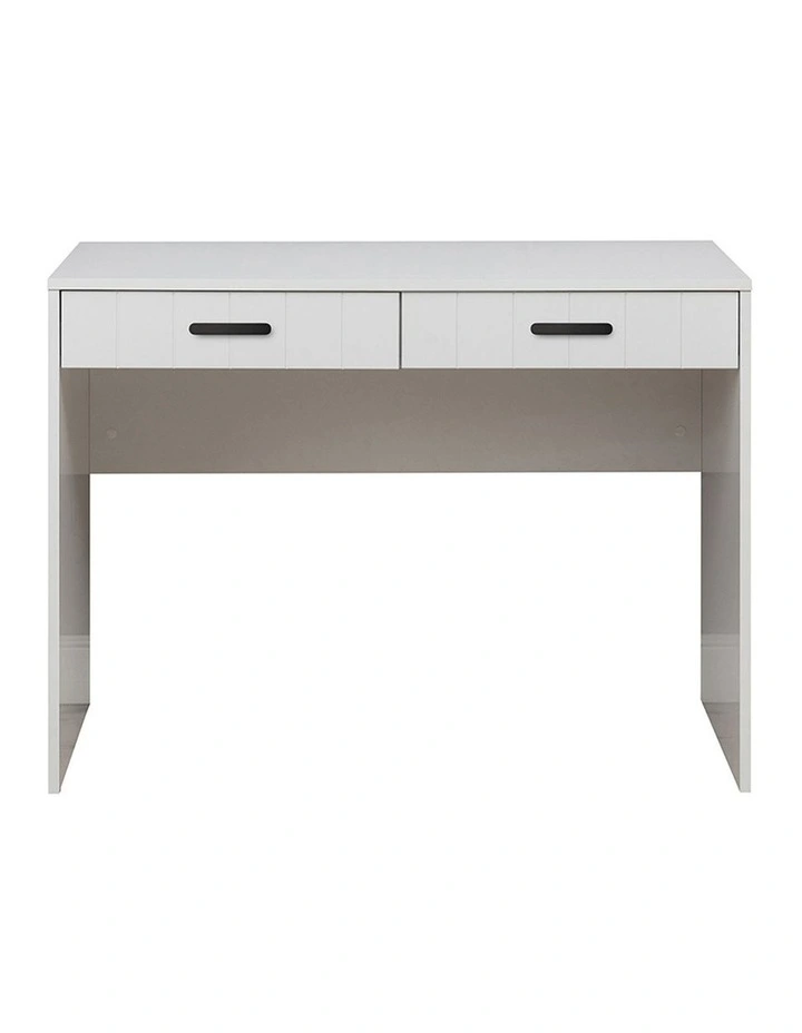 Odessa White Vj Panel Front Desk Black Oval Handle image 1